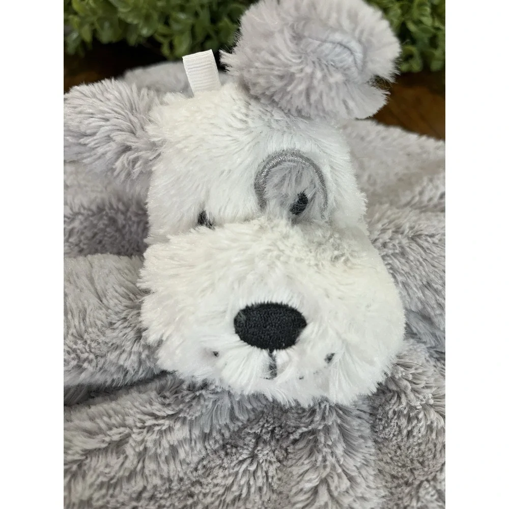Oobles Gray & White Puppy Dog Baby Blanket‎ Plush 14